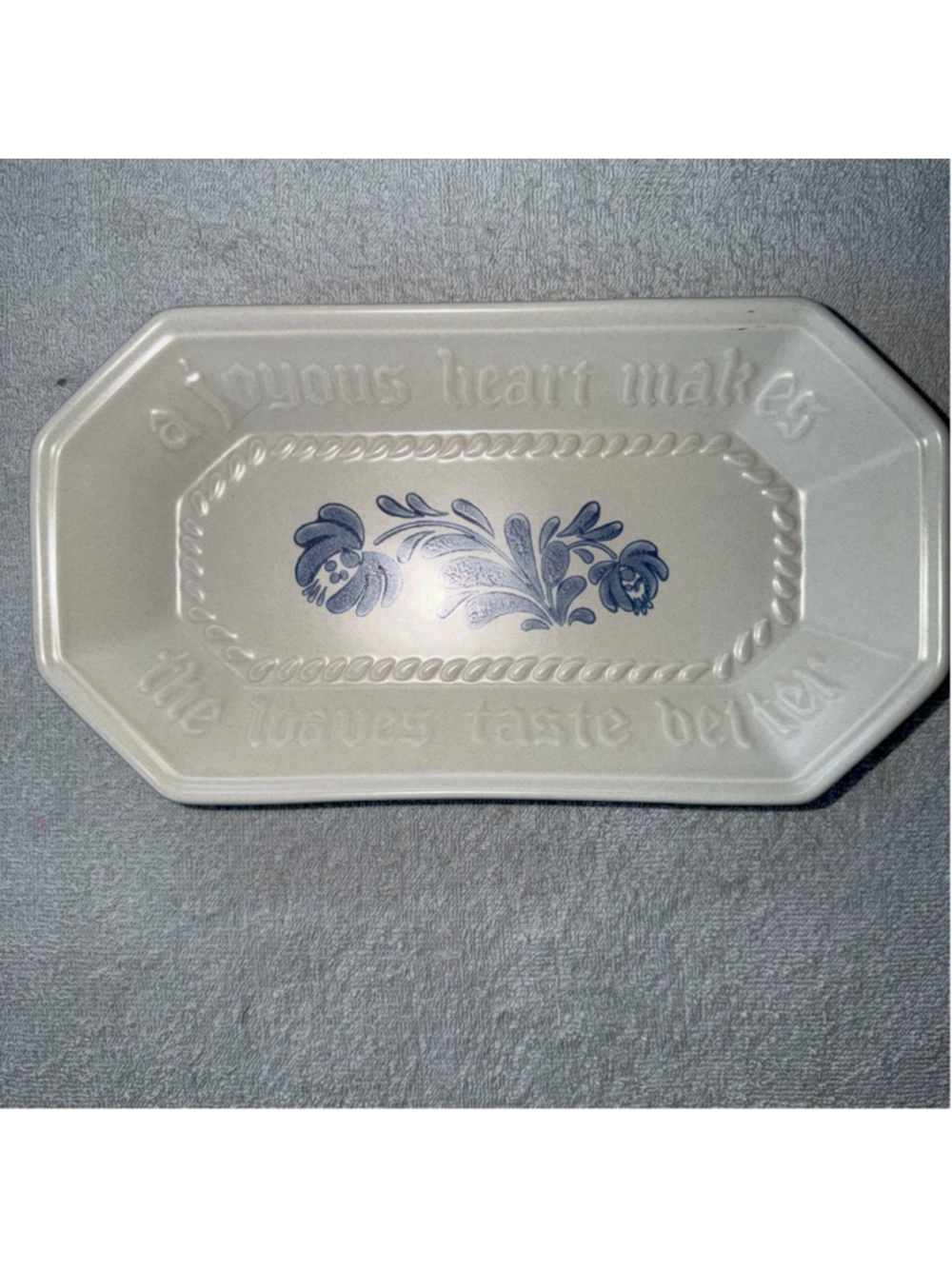 VTG Pfaltzgraff Bread Loaf Serving Tray Plate Platter Joyous Heart 12" YORKTOWNE